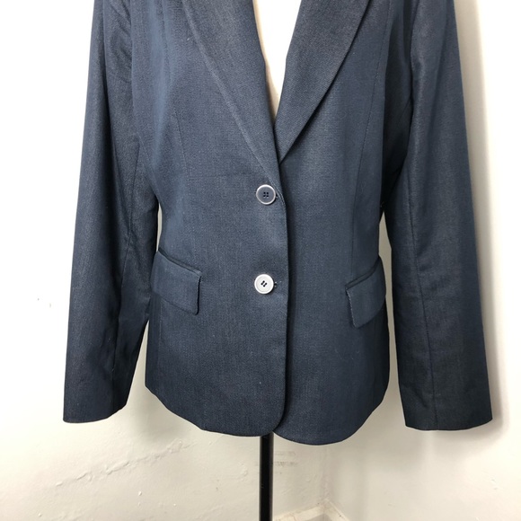 New York & Company Blue Denim Blazer Jacket Plus - Picture 2 of 8